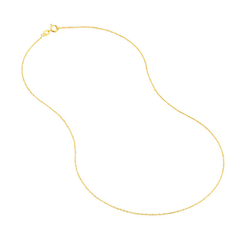 14k Yellow Gold Sparkle Singapore Chain 0.5mm 18-inch length