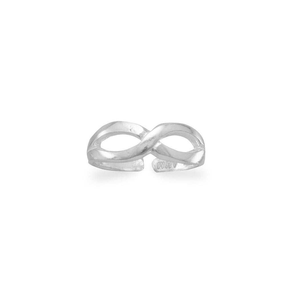 Toe Ring with Figure 8 Design Polished Sterling Silver