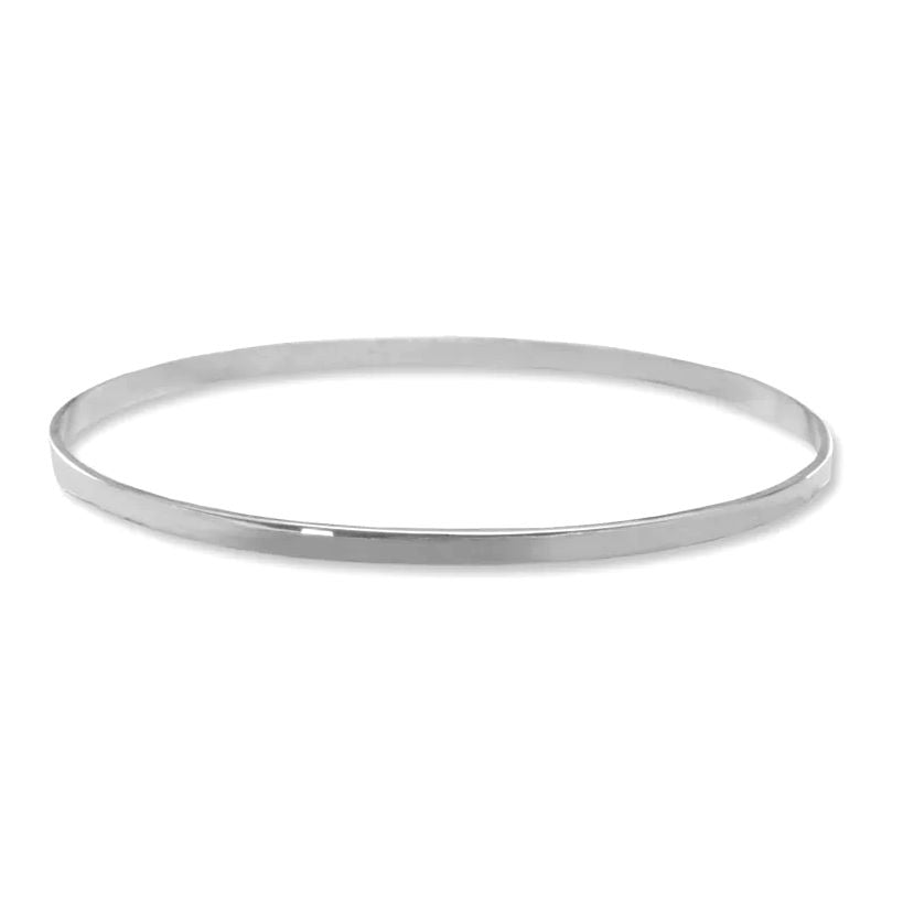 Flat Bangle Bracelet 2.3mm Width Sterling Silver