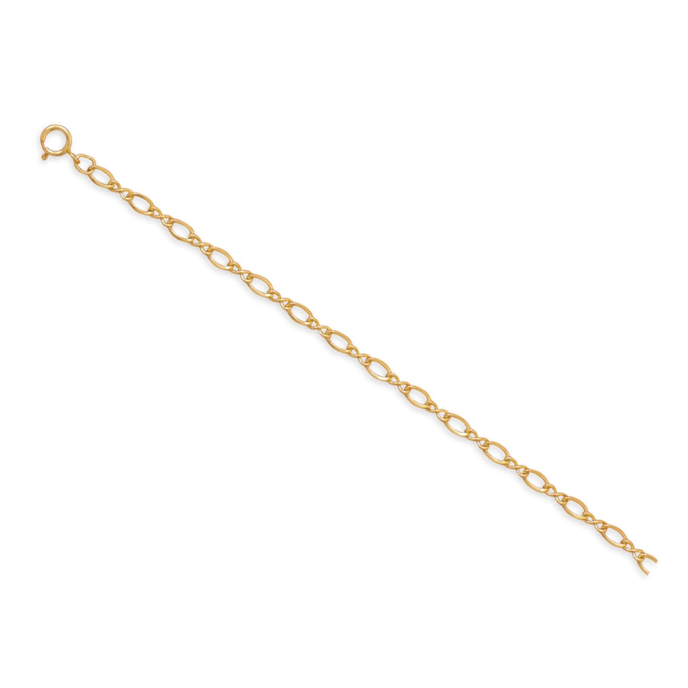 Figure 8 Chain Yellow Gold-filled Anklet 9-inch Adjustable Length, Made in the USA