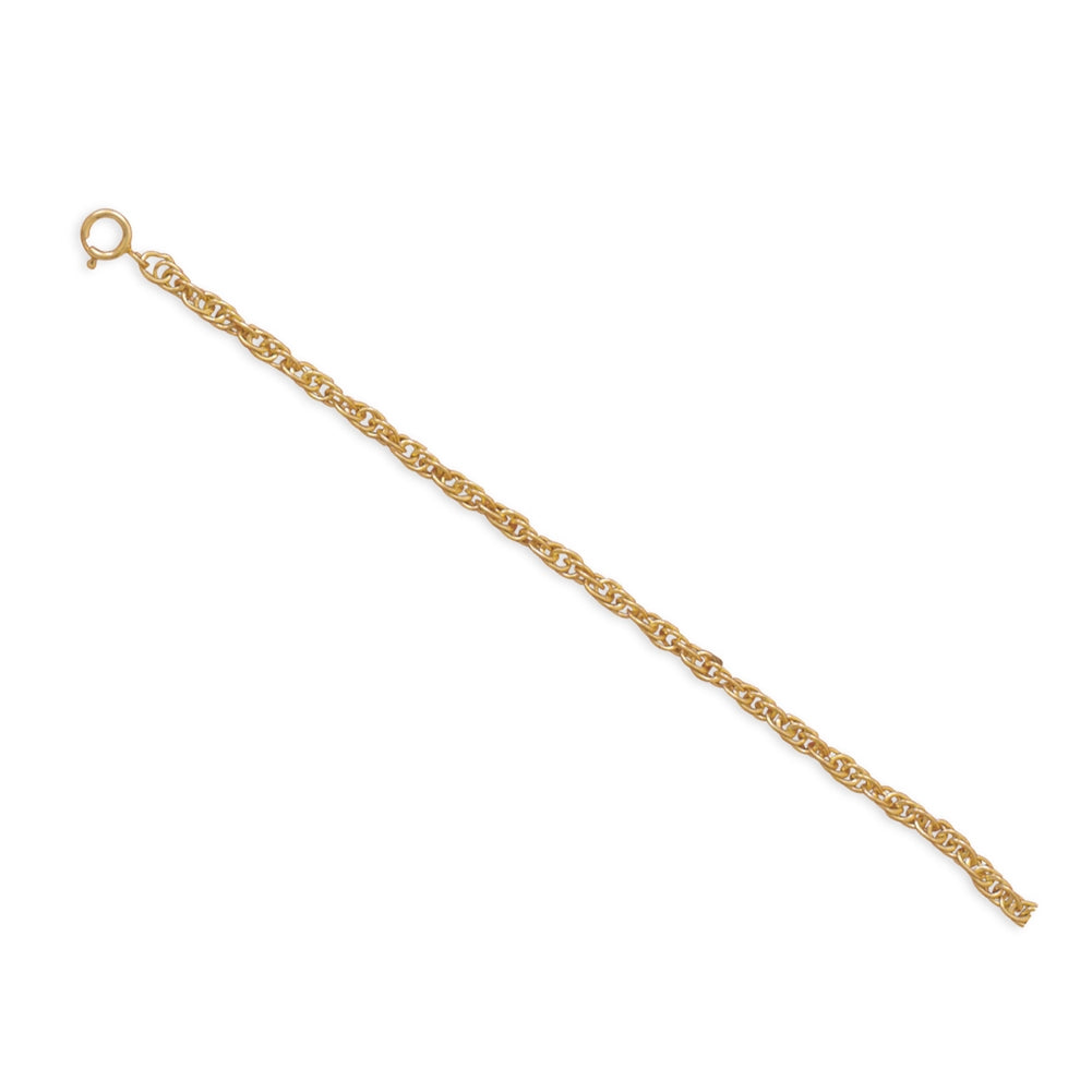 Twist Rope Chain 14K Yellow Gold-filled Anklet 9-inch Adjustable Length, Made in the USA