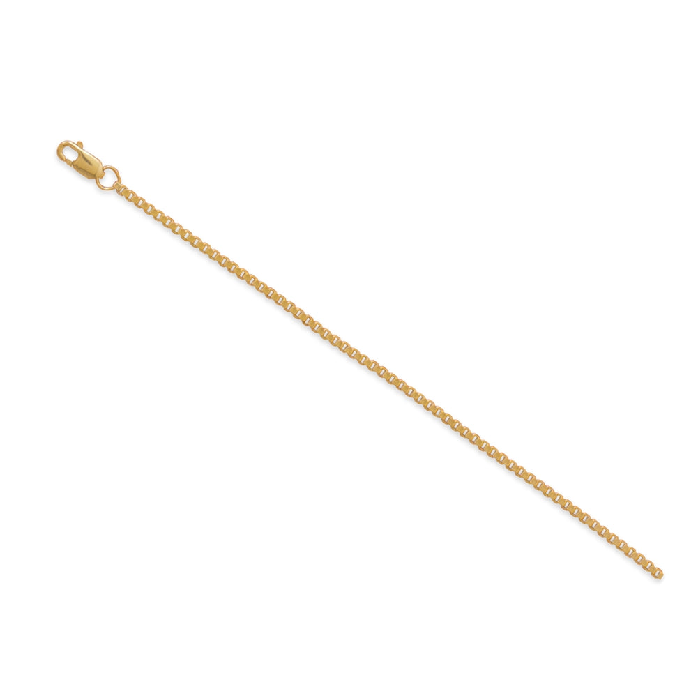 Box Chain 14K Yellow Gold-filled Anklet 9-inch Adjustable Length, Made in the USA