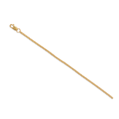 Box Chain 14K Yellow Gold-filled Anklet 9-inch Adjustable Length, Made in the USA