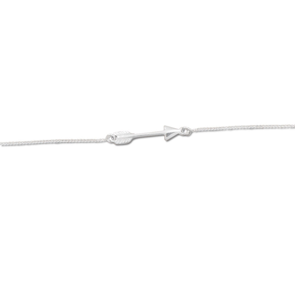 Arrow Ankle Bracelet Anklet Chain Sterling Silver Adjustable Length, 9