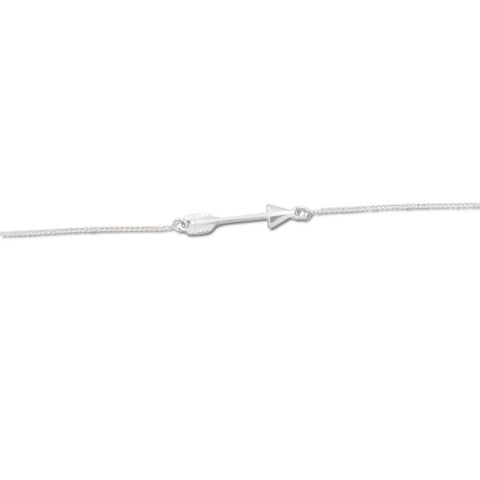 Arrow Ankle Bracelet Anklet Chain Sterling Silver Adjustable Length, 9