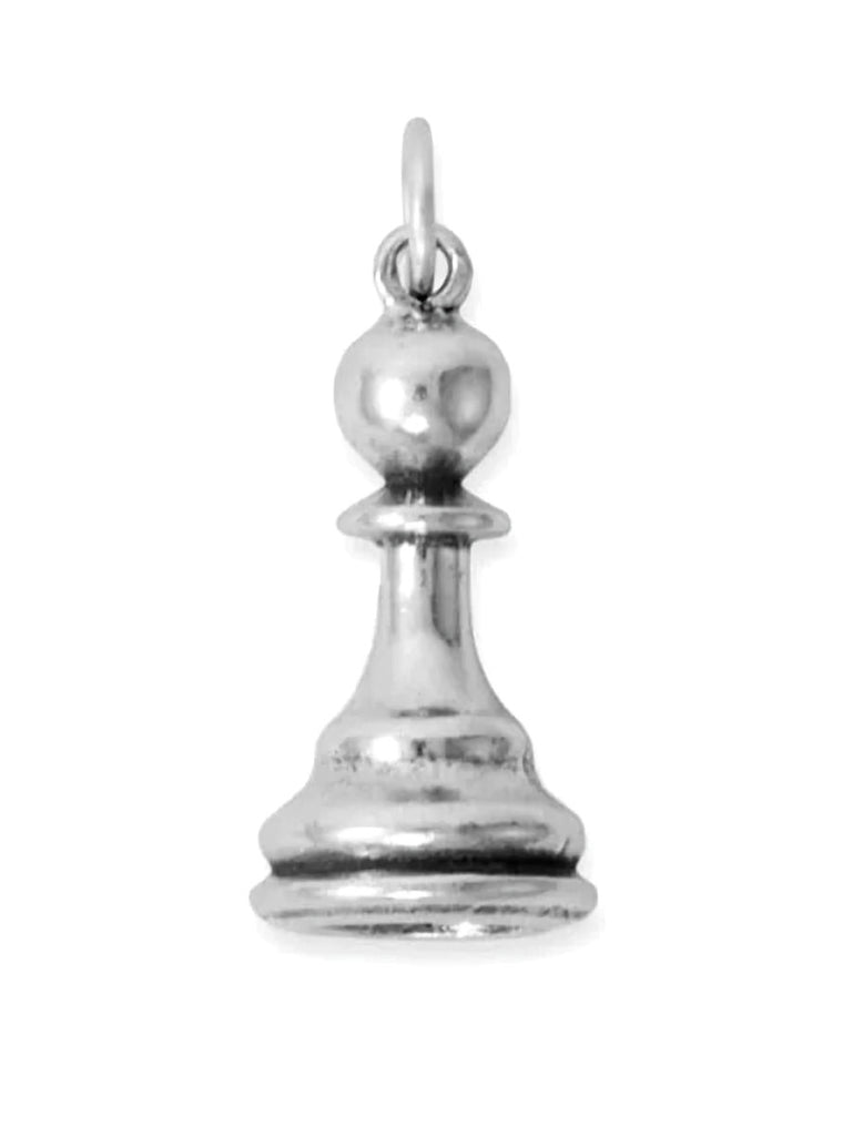 Chess Piece Pawn Charm 3D Sterling Silver