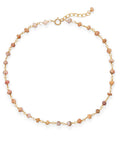 14k Yellow Gold-plated Pink Opal Anklet Adjustable