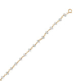 14k Yellow Gold-plated Rainbow Moonstone Anklet Adjustable