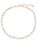 14k Yellow Gold-plated Rainbow Moonstone Anklet Adjustable