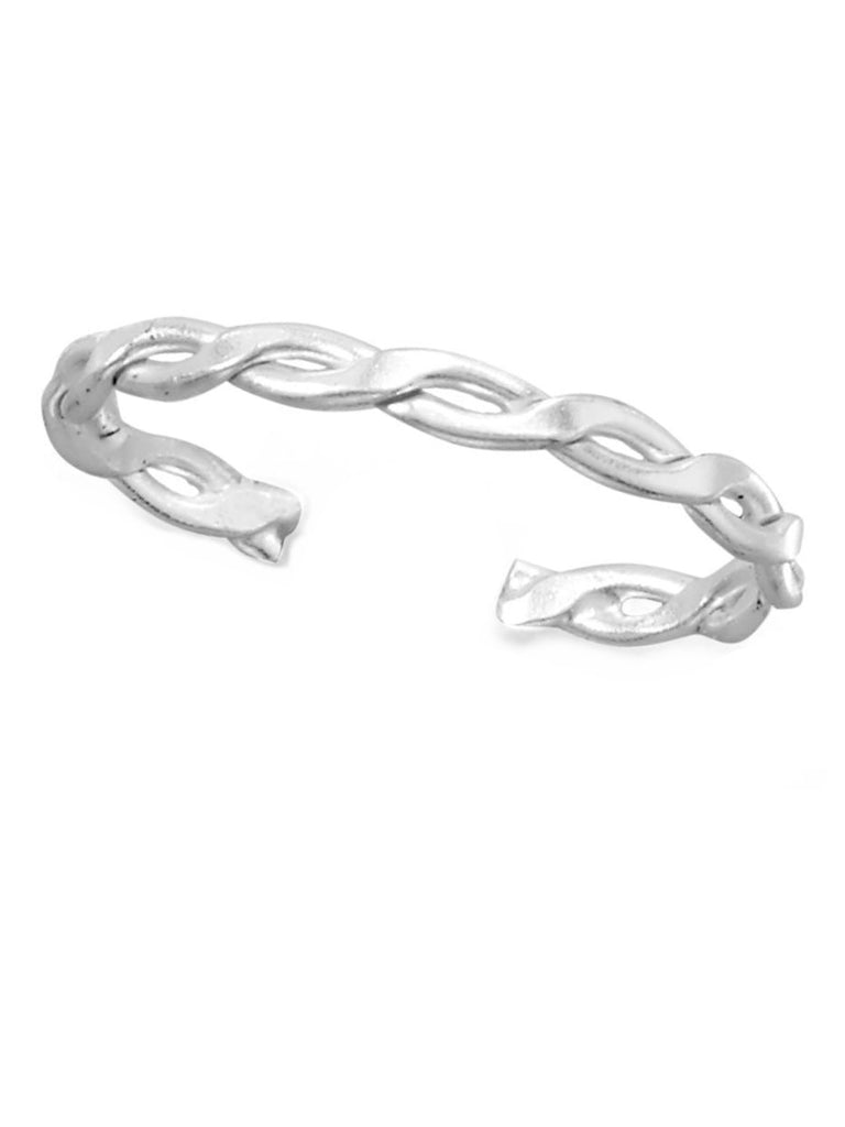 Toe Ring Polished Infinity Weave Design Sterling Silver