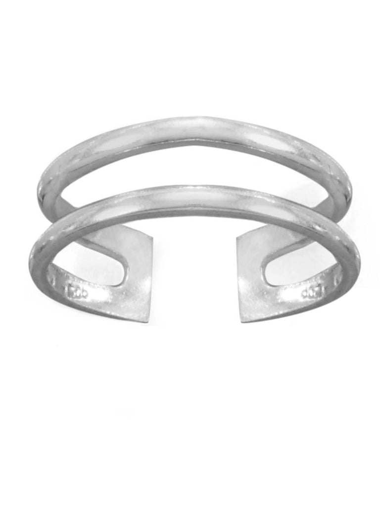 Sterling Silver Toe Ring Two-row Polished