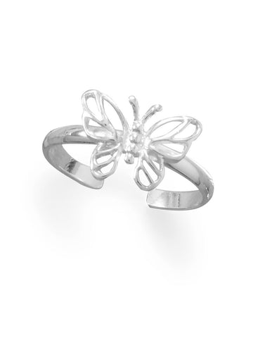 Butterfly Toe Ring Open Cut Out Design Sterling Silver