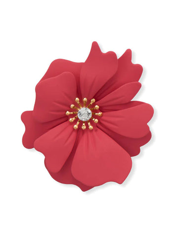 Fashion Flower Pin with Crystal Center