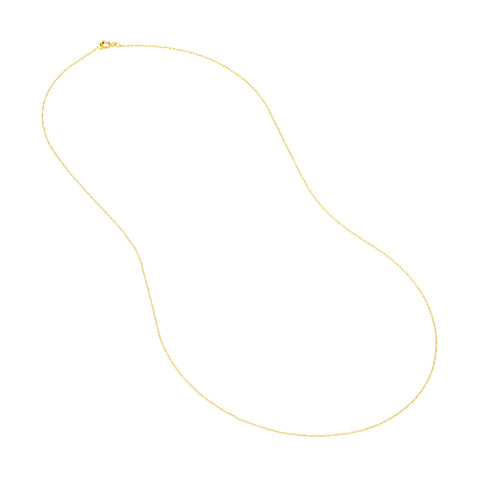 14k Yellow Gold Light Rope Chain 0.6mm 18-inch