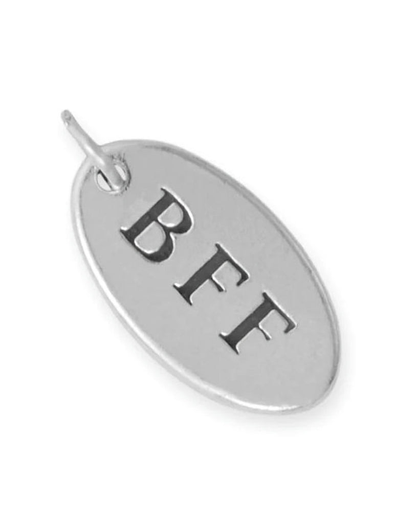 BFF Best Friends Forever Tag Charm Sterling Silver