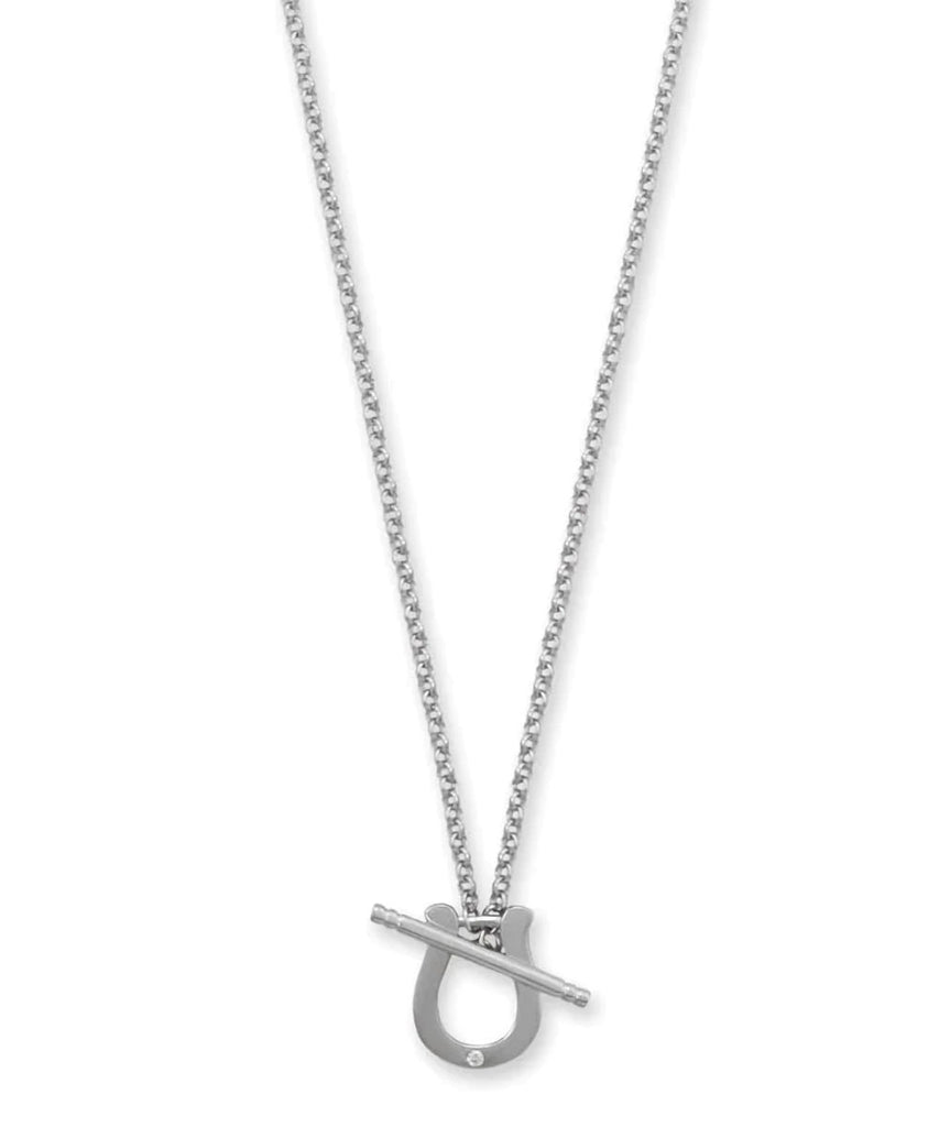 Silver Paperclip Toggle Clasp Necklace with Cross – TGI Jewelry