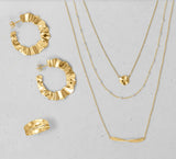 Wavy Disc Necklace 14k Gold-plated Sterling Silver