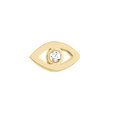 Evil Eye Stud Earrings 14k Yellow Gold with Diamond Accent