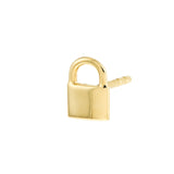 Small Padlock Stud Earrings 14k Yellow Gold