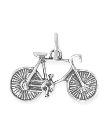 Bicycle Charm 10-speed 3D Sterling Silver