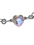 AB Crystal Heart Bracelet Sterling Silver Adjustable Length