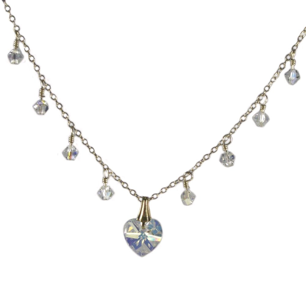 Heart Necklace Made with Swarovski(R) Crystal 14k Gold-filled
