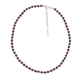 Garnet Bead Necklace Sterling Silver Length January Birthstone