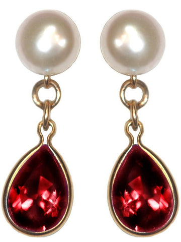 A+ Grade Cultured Freshwater Pearl Earrings January Cubic Zirconia 14K Gold-Fill