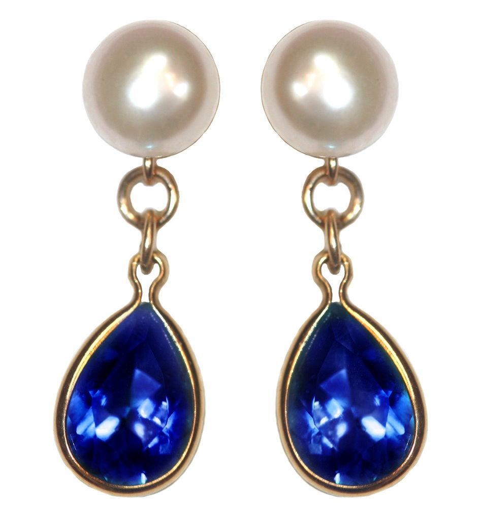 A+ Grade Cultured Freshwater Pearl Earrings September Cubic Zirconia 14K Gold-Fill