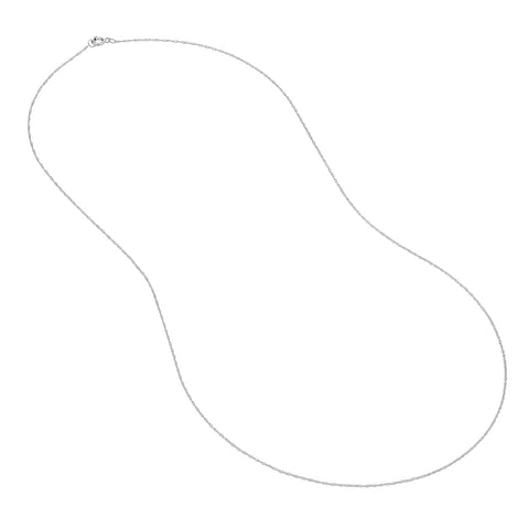 14k White Gold Chain Necklace Rope, 16-inch