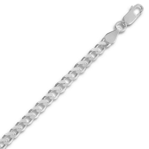 Beveled Curb Chain Necklace 4.4mm Sterling Silver