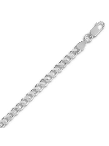 Beveled Curb Chain Bracelet 4.4mm Sterling Silver