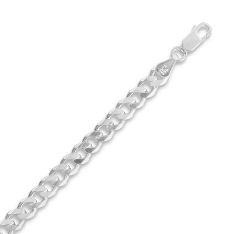 Beveled Curb Chain Bracelet 5mm Width 150 Sterling Silver