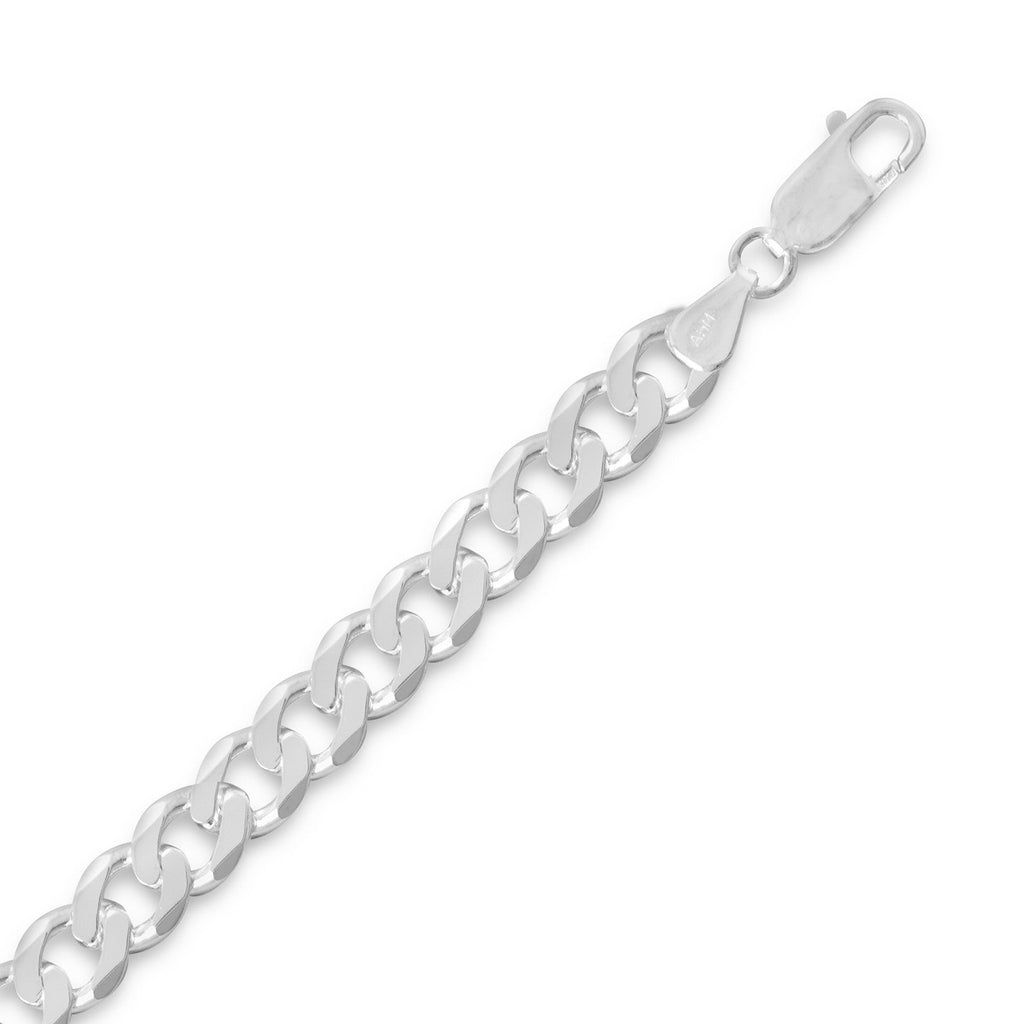 Beveled Curb Chain Bracelet 7mm 180 Sterling Silver