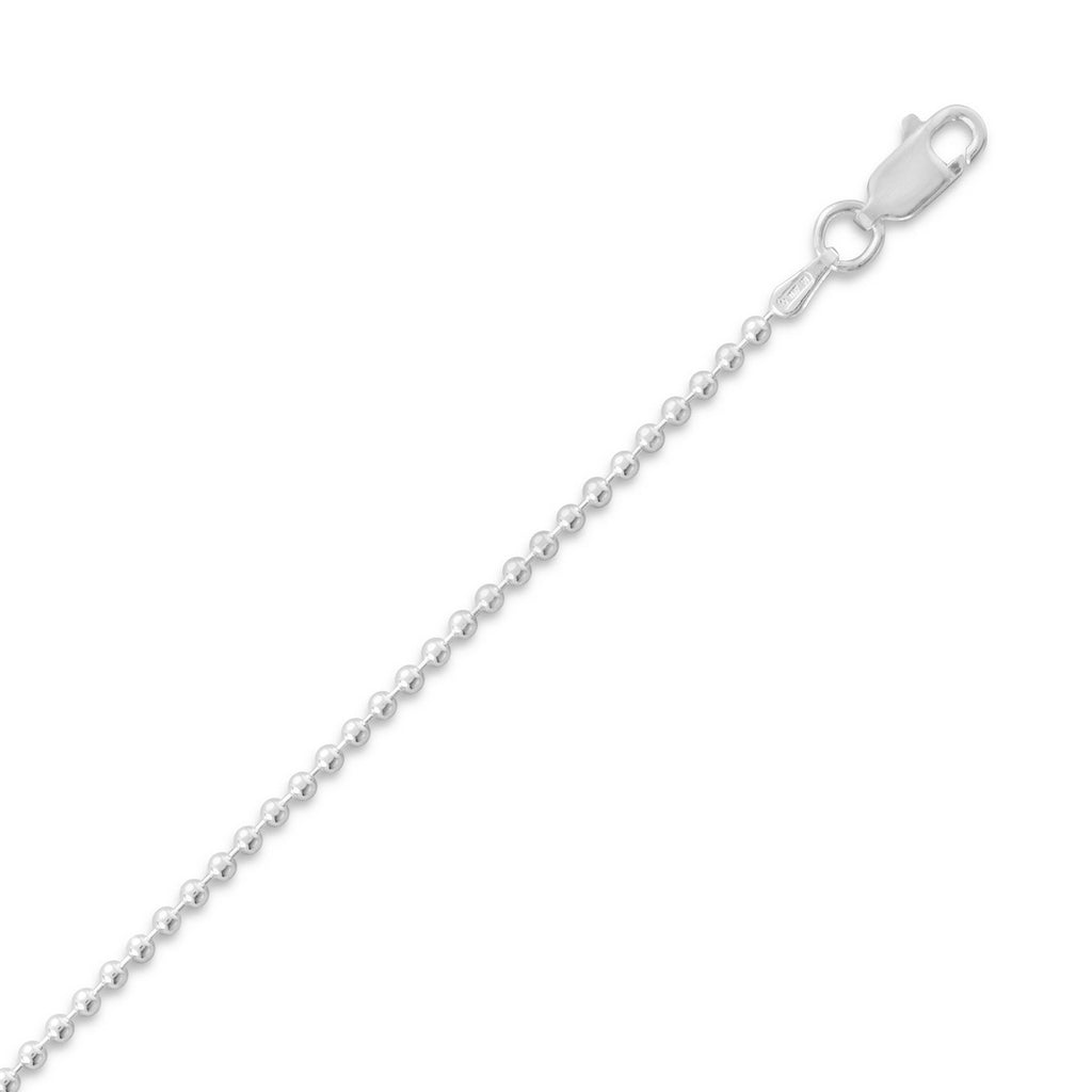 Bead Pallini Ball Chain Necklace 1.8mm Sterling Silver