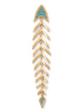 Synthetic Turquoise Fishbone Design Pendant 14k Gold-plated Silver