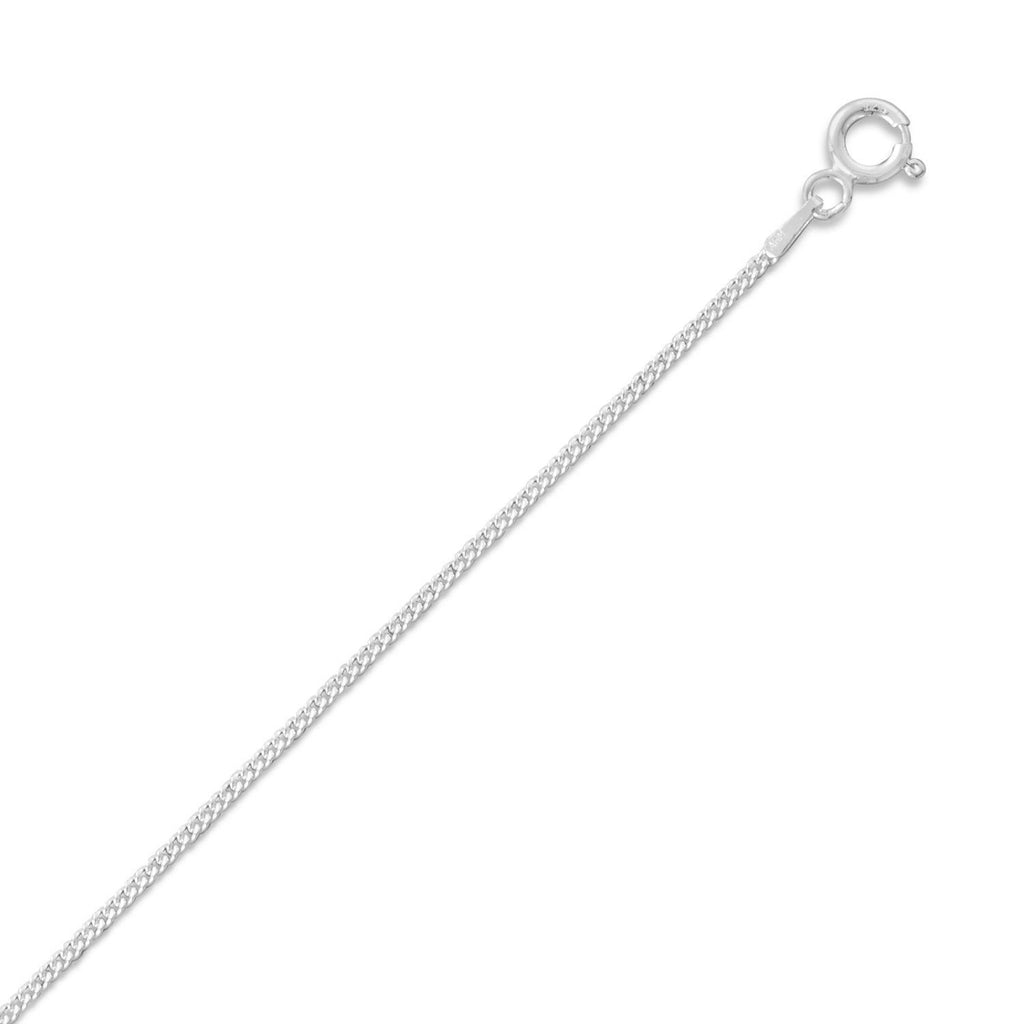 Curb Chain Necklace 1.5mm Wide Sterling Silver