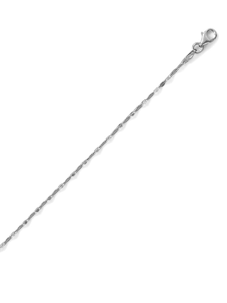 Dainty Sterling Silver Italian Coffee Chain Necklace 1.5mm