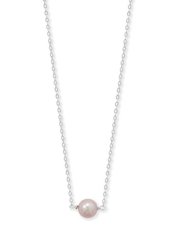 Single Cultured Freshwater Pearl Necklace Sterling Silver