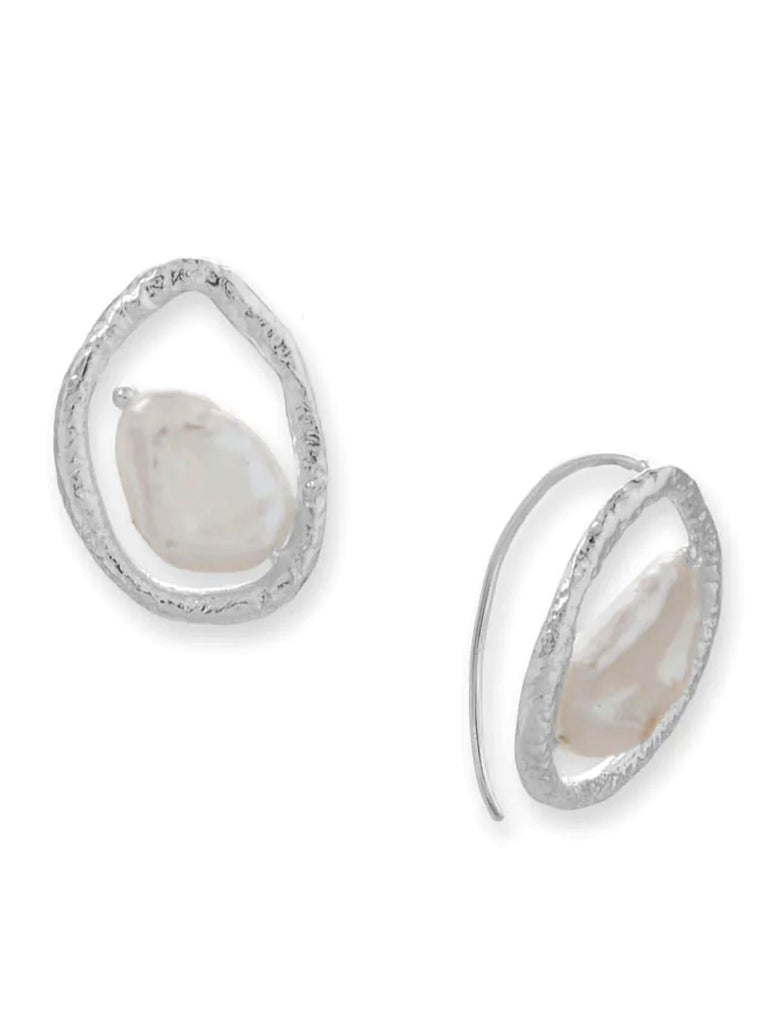 Baroque Cultured Freshwater Pearl Floating Earrings