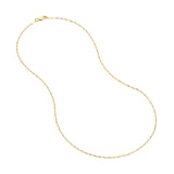 14k Two-tone White and Rose Gold Dorica Twist Chain 020 Gauge 1.35mm Wide