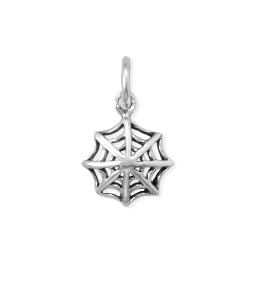 Spider Web Charm Sterling Silver - Small Size