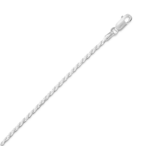 Rope Chain Necklace 1.7mm Width Sterling Silver