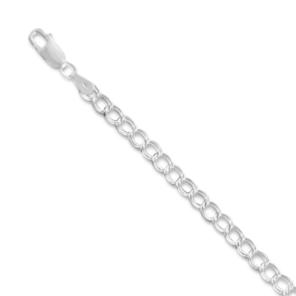 Double Link Bracelet Diamond-cut 4.5mm Sterling Silver - Made in the USA