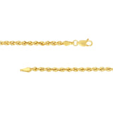 14k Yellow Gold Light Rope Chain 2.9mm, 18-inch