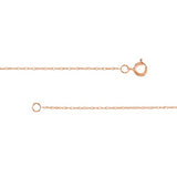 10k Rose Gold Rope Chain Necklace 0.6mm, 18-inch Length