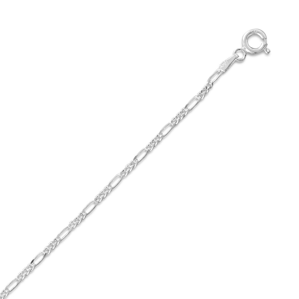 Figaro Chain Necklace 1.5mm Width Sterling Silver