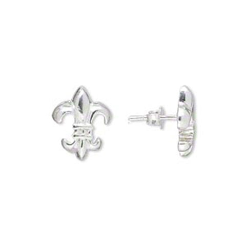 Fleur-de-lis Post Stud Earrings Sterling Silver