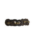 Braided Leather Bracelet with Chain 8 inches Men Women 21mm Width