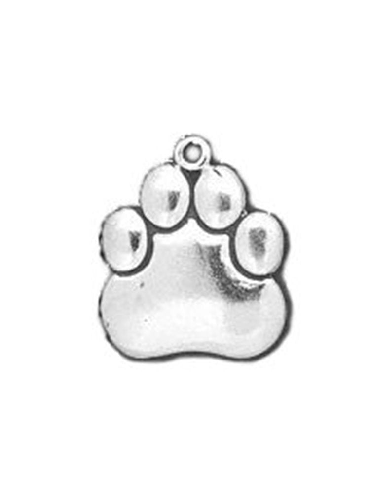 Paw Print Charm or Pendant Sterling Silver